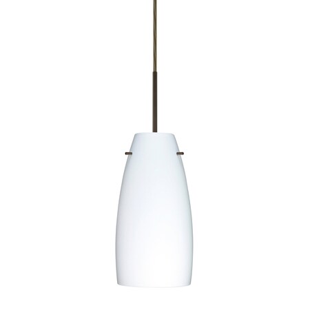 Besa Lighting Tao 10 Cord Pendant, Opal Matte, Bronze Finish, 1x100W Incandescent 1JT-151207-BR
